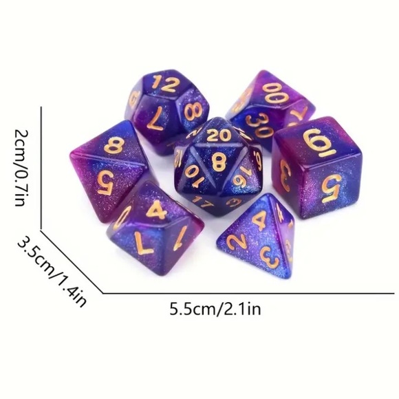 Galaxy Style Game Dice in 8 Color Sets - Picture 7 of 8